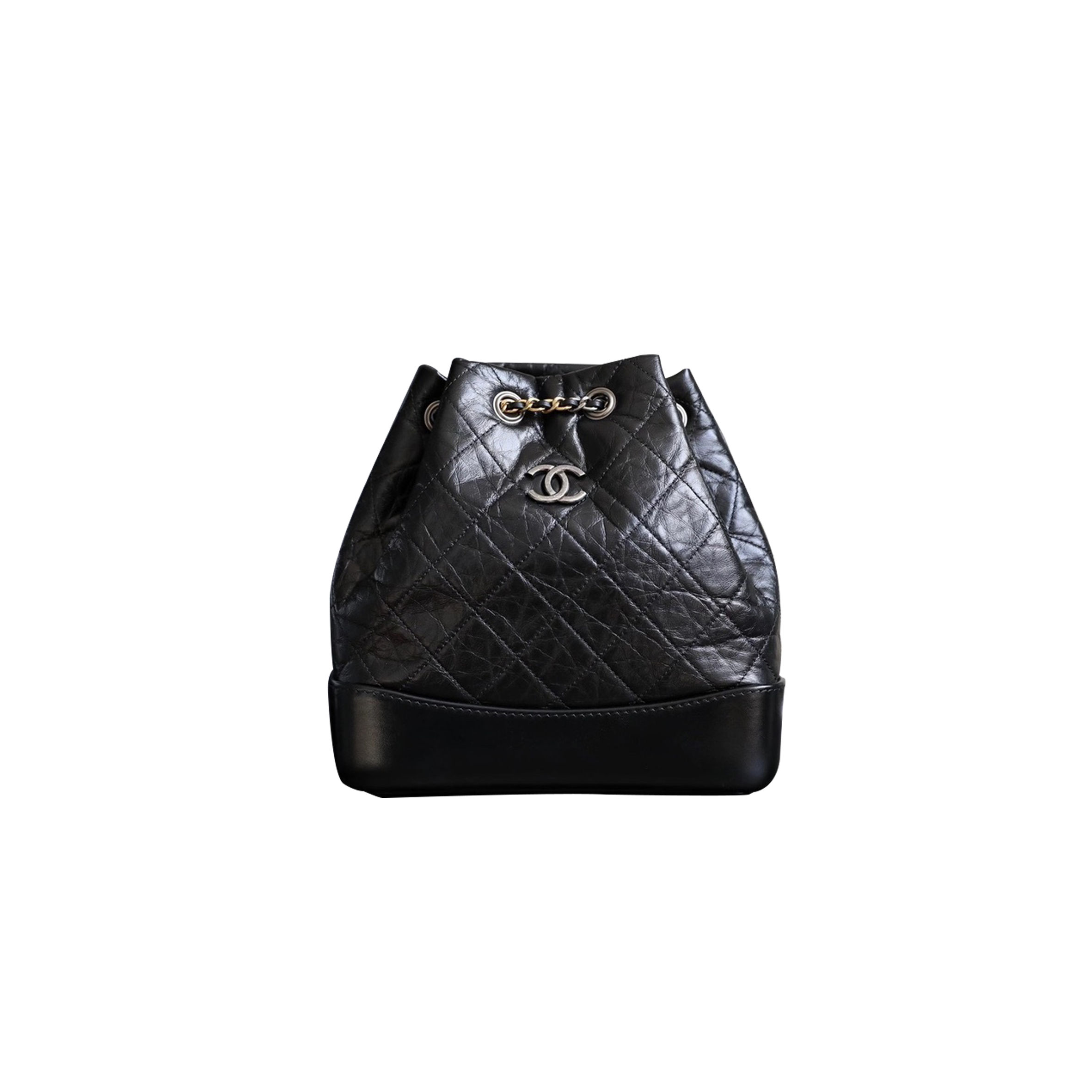 Ch*el master matelasse backpack calfskin leather black a94485 (23*22.5*10.5cm)